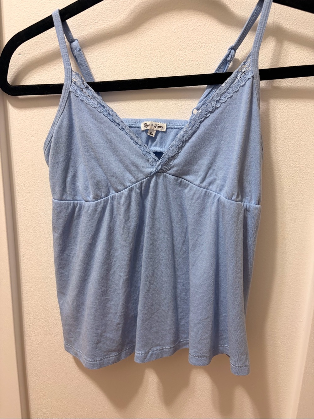 Mudd Light Blue Lace-Trim Camisole